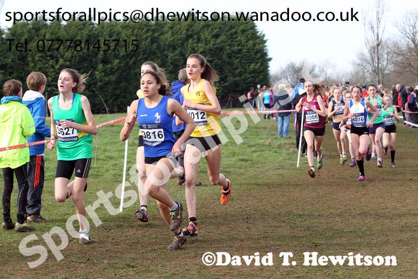 Under-15 girls Inter Counties Cross Country, Cofton Park, Birmingham. Photo: David T. Hewitson/Sports for All Pics